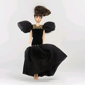 Vintage Barbie Doll 1958/1993? Reproduction Barbie Doll Black Evening Dress